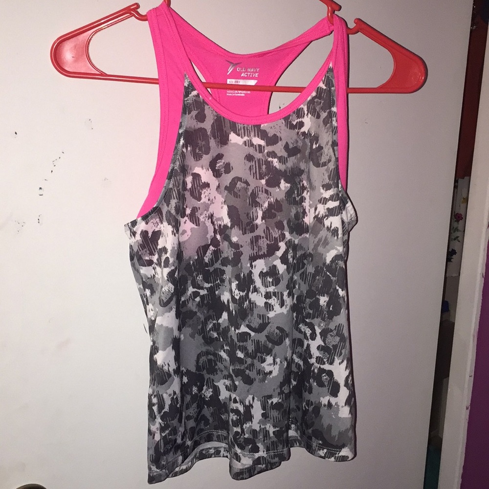 Cheetah print athletic tank top